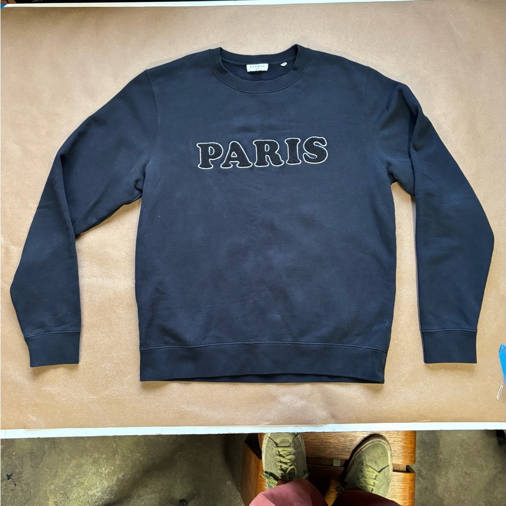 Sandro Paris flocked appliqué sweatshirt, men’s slim XL, used good condition